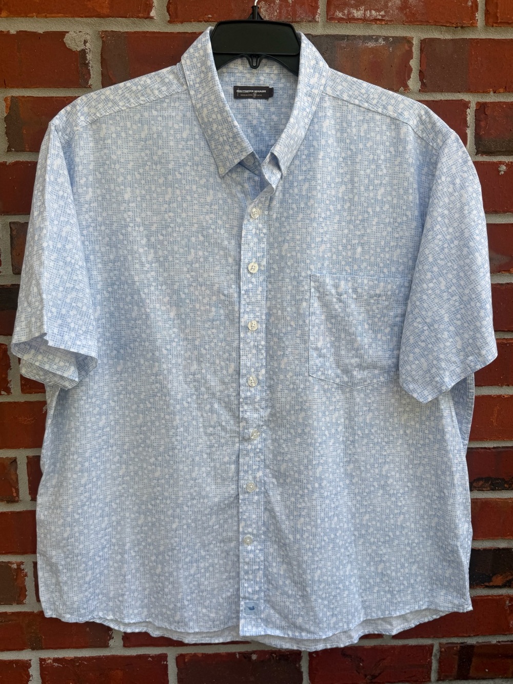 Southern Marsh Men’s XL Linen Blend Spotted Cotton Pattern Button Down Shirt F8 - Picture 1 of 8